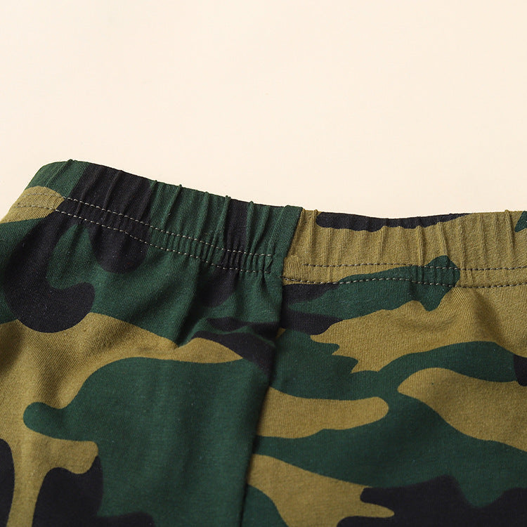 Baby Autumn Camouflage Bodysuit Outfit Set (3 Pieces)