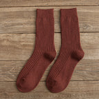 Women's Japanese Solid Color Wool Winter Socks