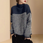 Colorblock Turtleneck Sweater