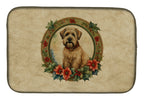 Wheaten Terrier Christmas Flowers Dish Drying Mat