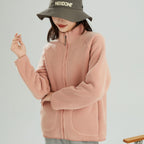 Lambswool Stand Collar Short Cardigan Coat