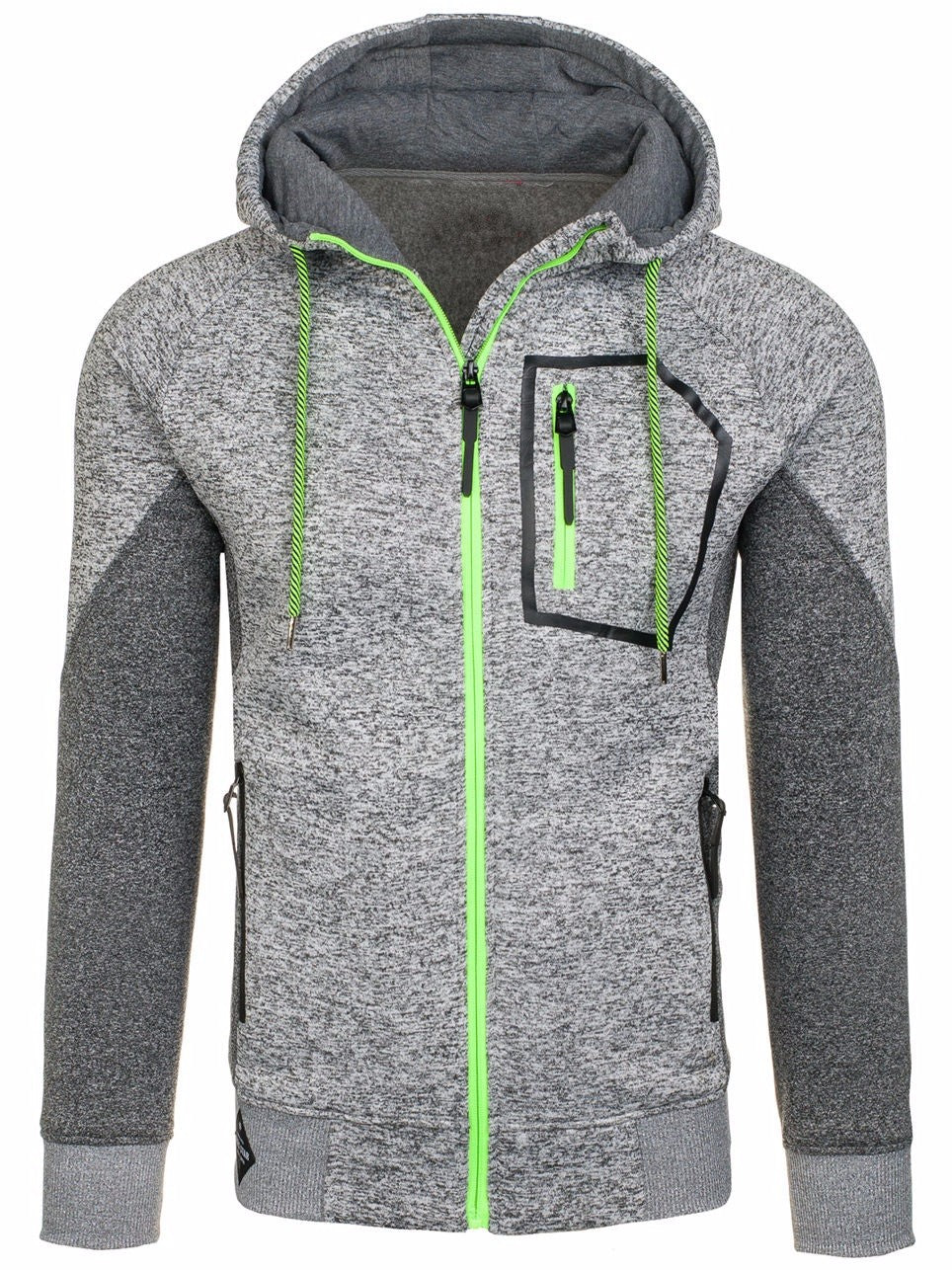 Men's Long Sleeve Zip Pocket Hoodie Jacket | Streetwear