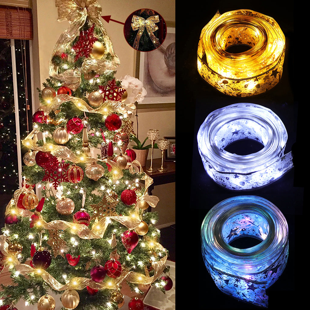 Fairy Tale Satin Ribbon Lamp String for Christmas Tree