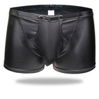 Low-Rise Faux Leather Briefs and Lingerie Set