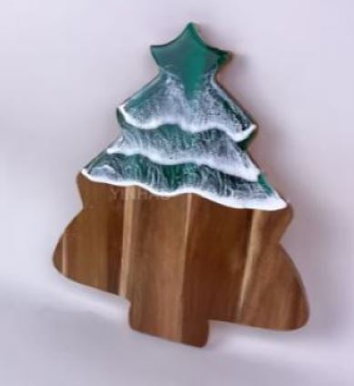 Christmas Tree Resin Fruit Cutting Board