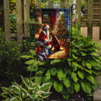 Irish Setter and Santa Claus Garden Flag