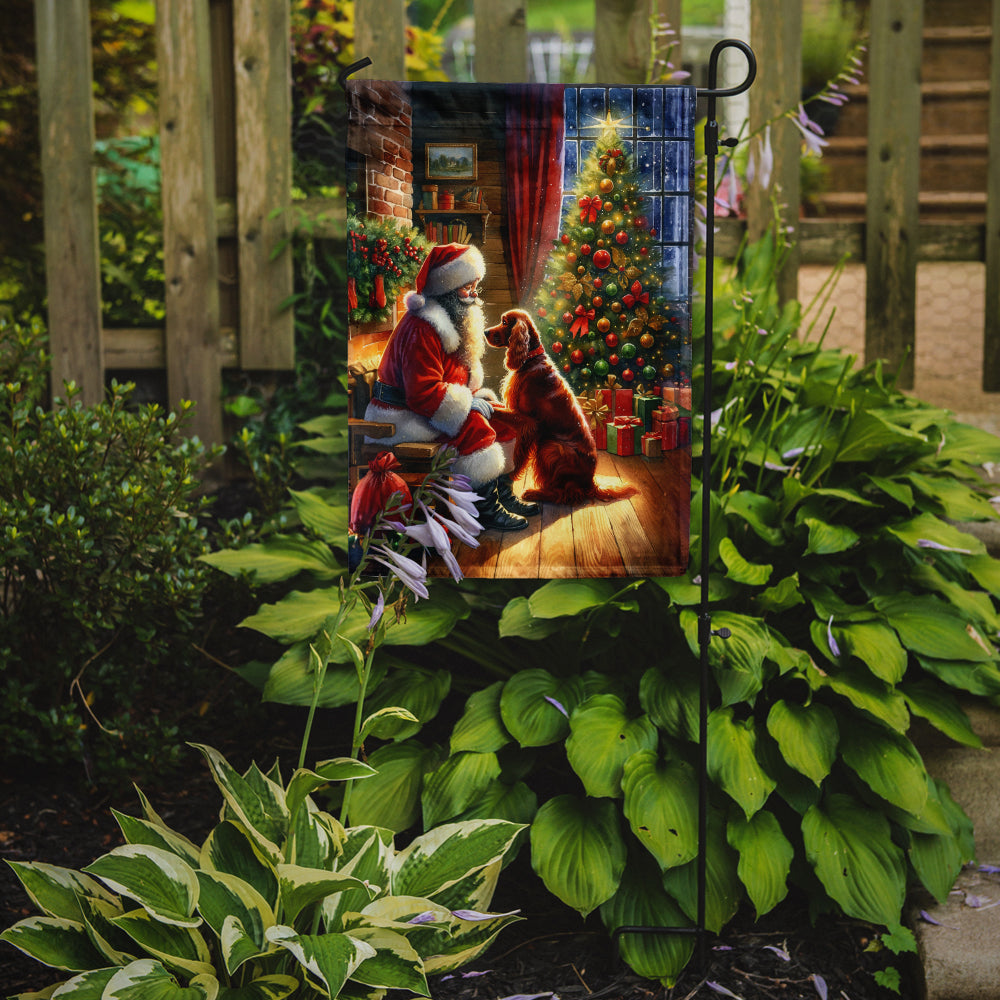Irish Setter and Santa Claus Garden Flag