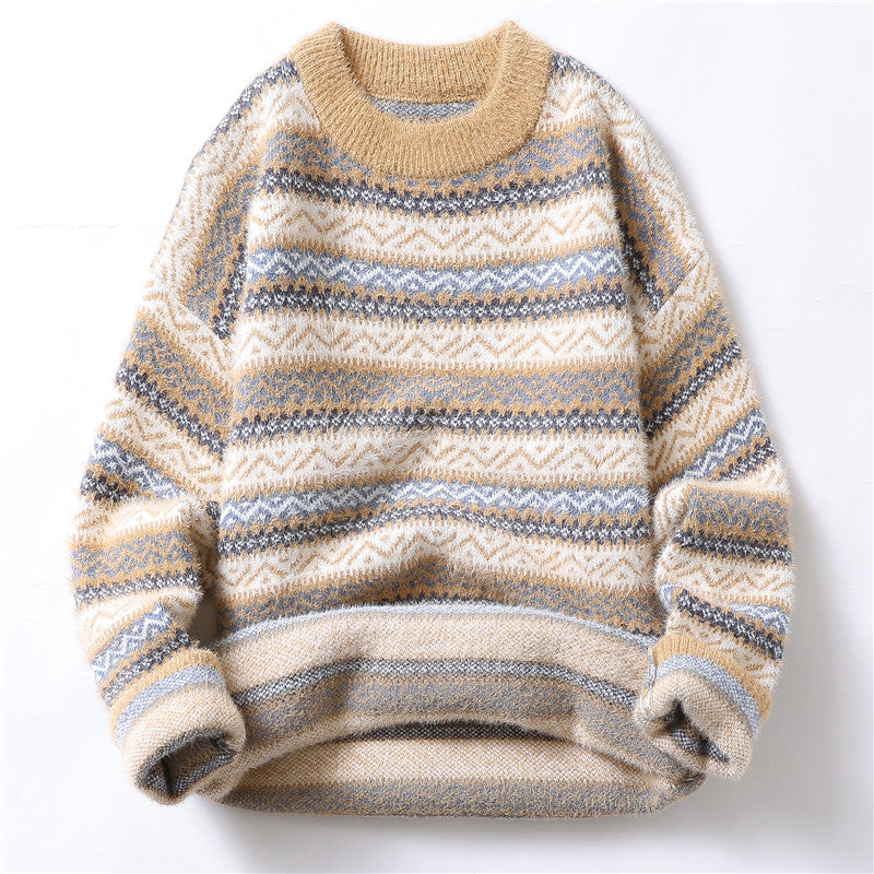 Men's Thick Mink Velvet Sweater for Autumn and Winter