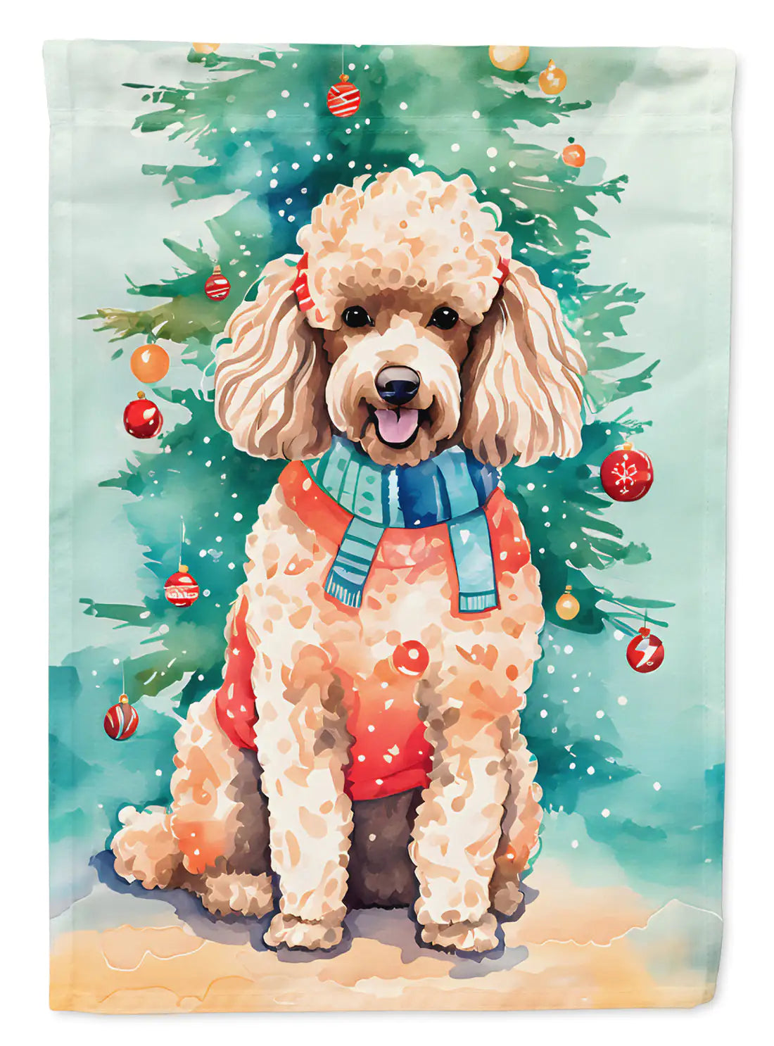 Poodle Christmas Garden Flag