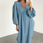 Pure Cotton Linen Loose Home Nightgown