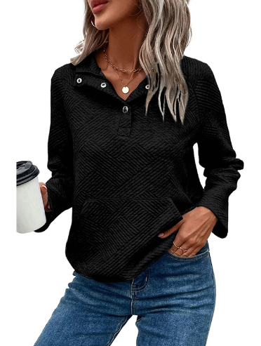 Long Sleeve Solid Color Stand Collar Sweater