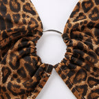 Leopard Print V-Neck Backless Lingerie Set (Style 2088)