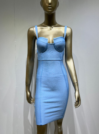 Knit Bodycon Dress with Spaghetti Straps