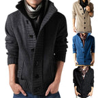 Men's Solid Color Long Sleeve Sweater Jacket Cardigan