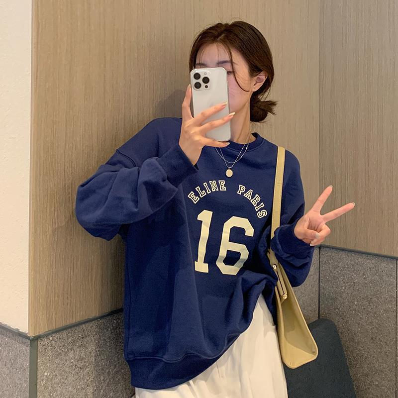 Women's Oversized Long Sleeve Letter Print Sweater