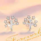 Silver Christmas Tree Earrings