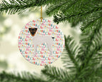 Japanese Terrier Merry Christmas Ceramic Ornament