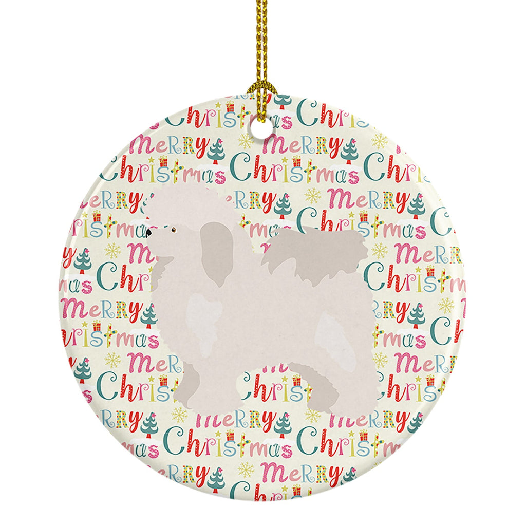 Bolognese Merry Christmas Ceramic Ornament