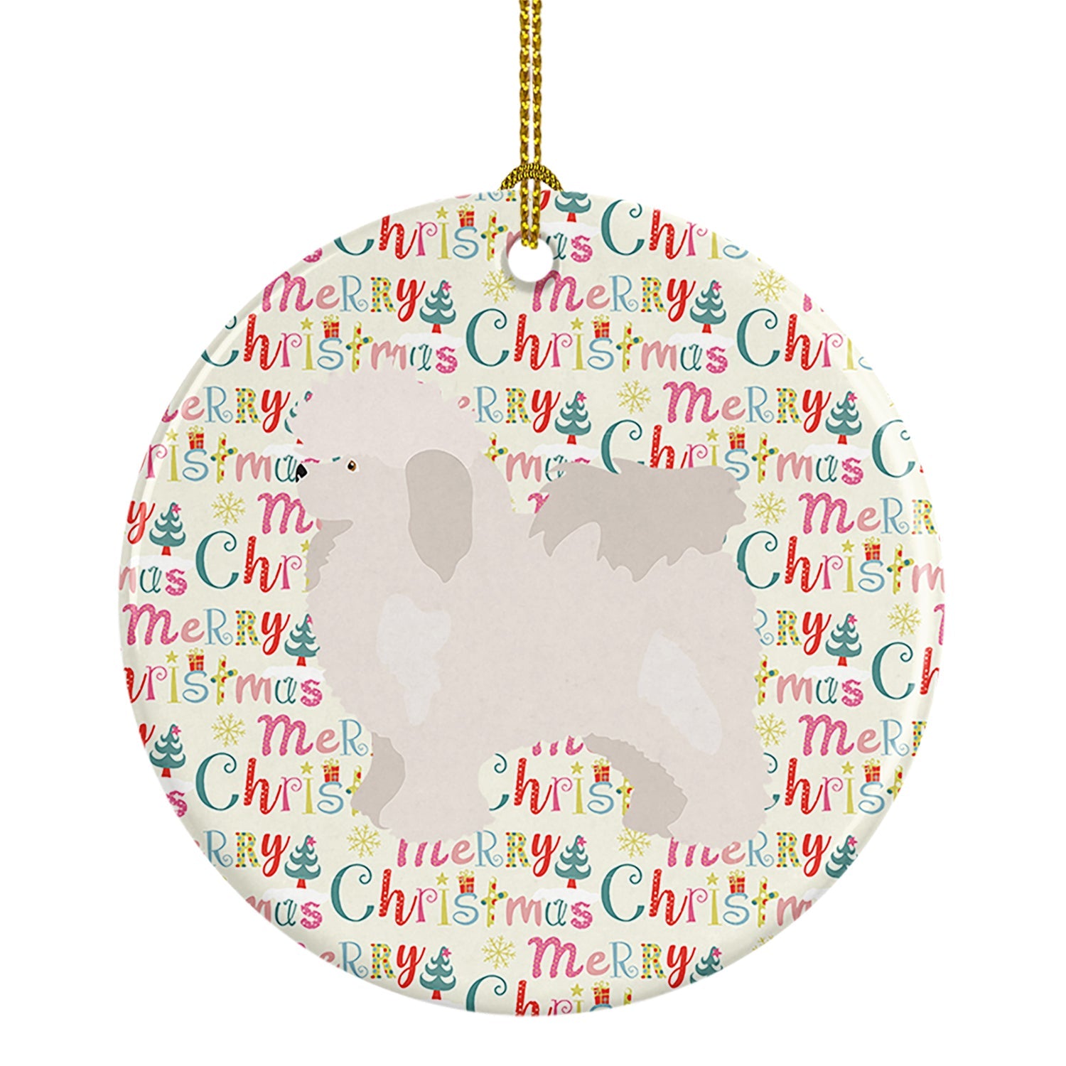 Bolognese Merry Christmas Ceramic Ornament