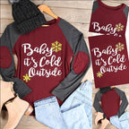 Christmas Print Long Sleeve T-Shirt with Raglan Sleeves | Streetwear