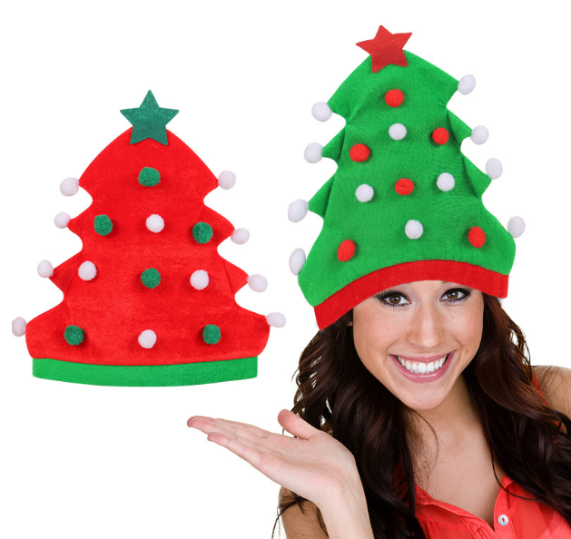 Creative Christmas Tree Elf Hat for Parties | Embroidered Cap