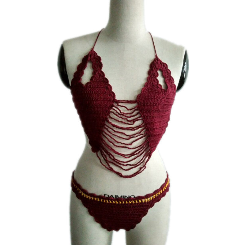 New Crochet Fringe Beach Bikini Swimwear Set