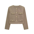 Fashion Casual Flip Trim Short Coat