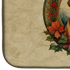 English Foxhound Christmas Flowers Dish Drying Mat