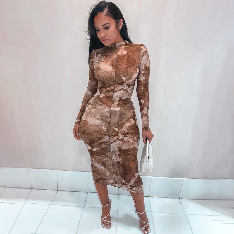 Yarn Print Bodysuit Two-Piece Chic Casual Outfit