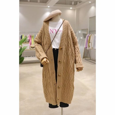 Thick Knitted Mid-Length Twist Sweater for Women