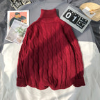 Men's Cozy Loose-Fit Knitted Turtleneck Pullover | Streetwear