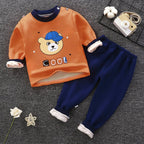 Children's Fleece-Lined Thermal Underwear Set