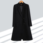 Double-Breasted Woolen Coat for Women Plus Size