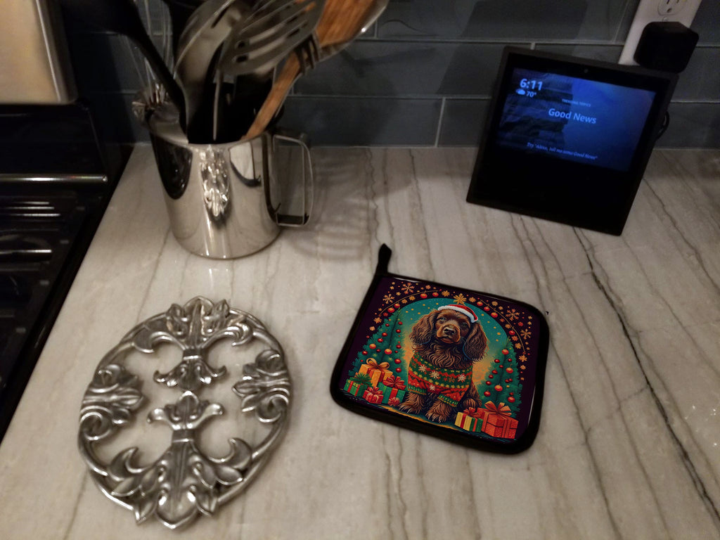 Boykin Spaniel Christmas Pair of Pot Holders