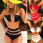 2021 Women's Sexy High-Waisted Mesh Bikini Swimsuit