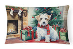 Sealyham Terrier Cozy Christmas Throw Pillow