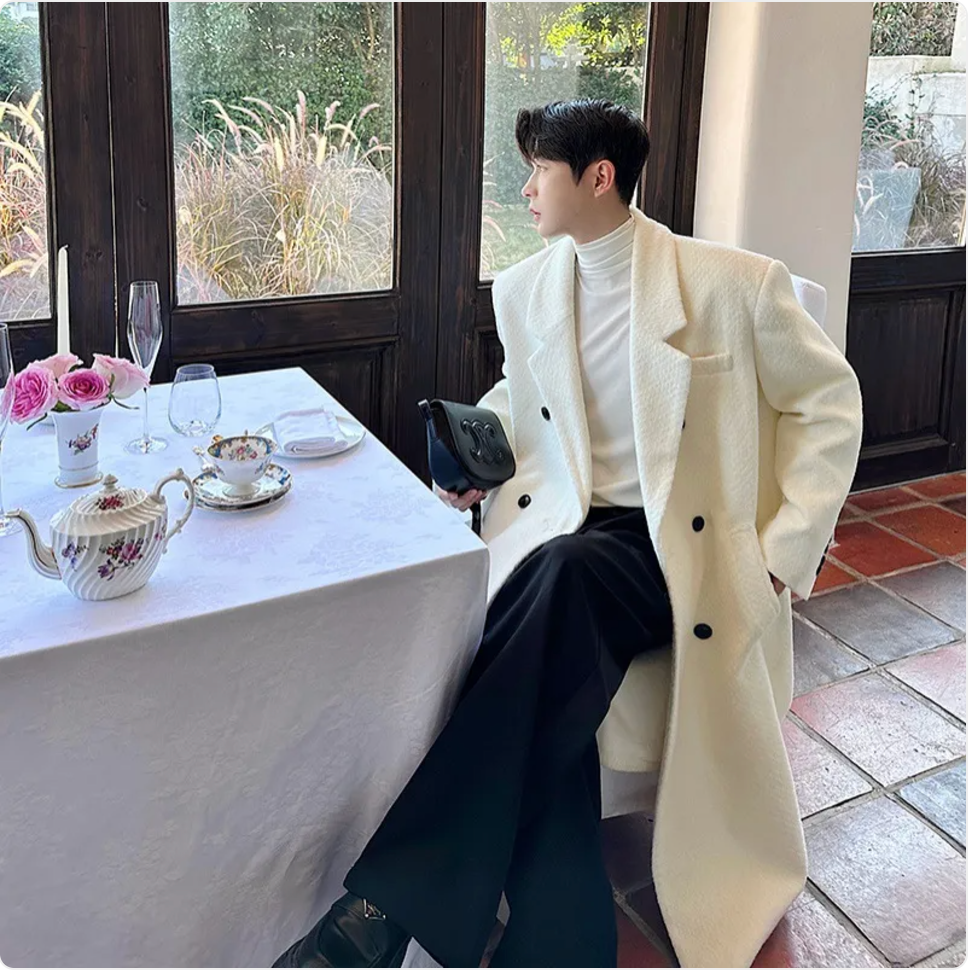 Double Breasted Temperament Woolen Coat