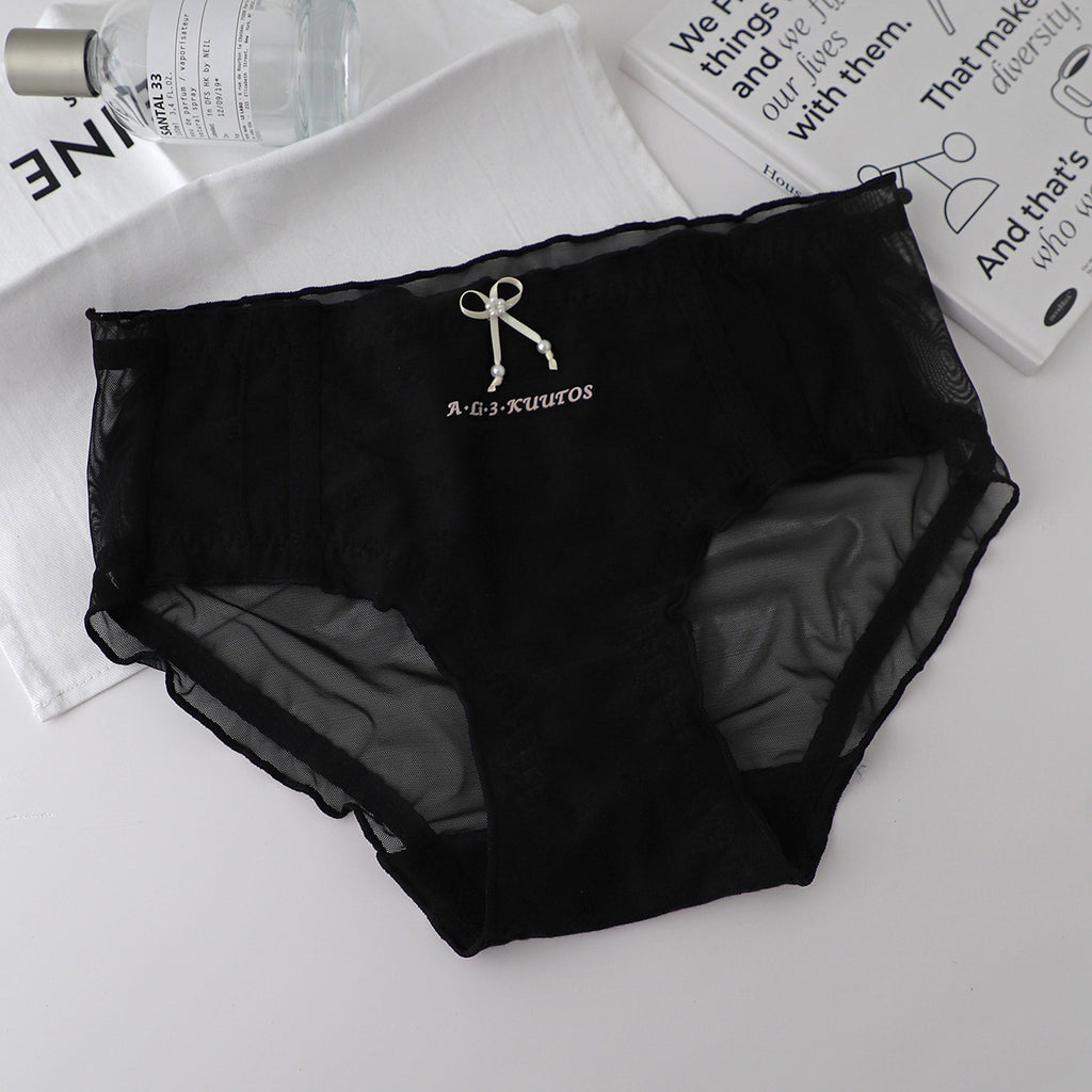 Stylish High-Grade Soft Cotton Lace Mid-Rise Panties