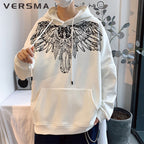 VERSMA Vintage White Hoodie for Men and Women | Streetwear