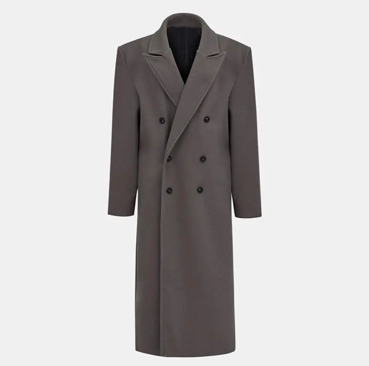 Wool Blend Suit Collar Long Coat