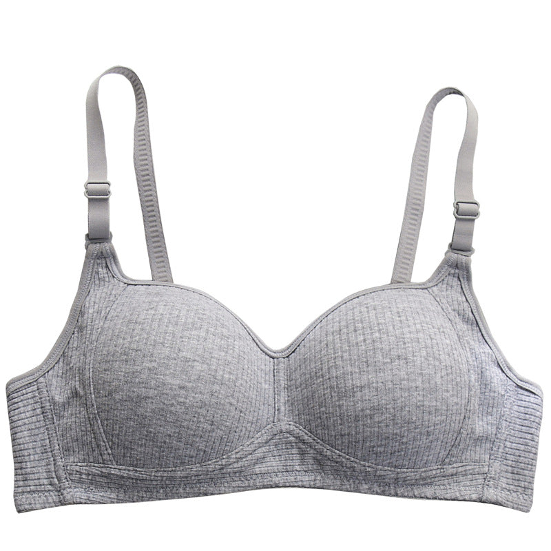 Breathable Cotton Girls' Ribbed Bodysuit Bra