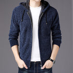 Men's Winter Knit Cardigan with Zipper Jacket