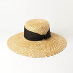 Wavy Pattern Braided Straw Beanie Hat | Embroidered Cap