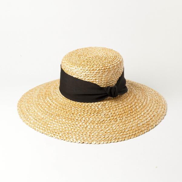 Wavy Pattern Braided Straw Beanie Hat | Embroidered Cap