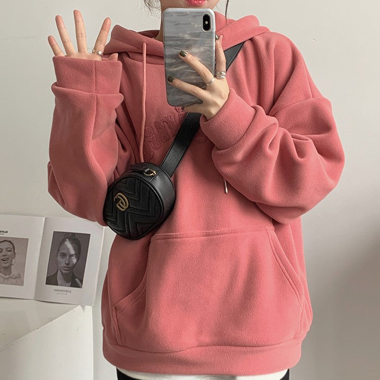 Double-Sided Thick Auli Fleece Hooded Sweatshirt | Streetwear