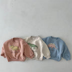 Cute Dinosaur Fleece Pullover Sweater for Kids