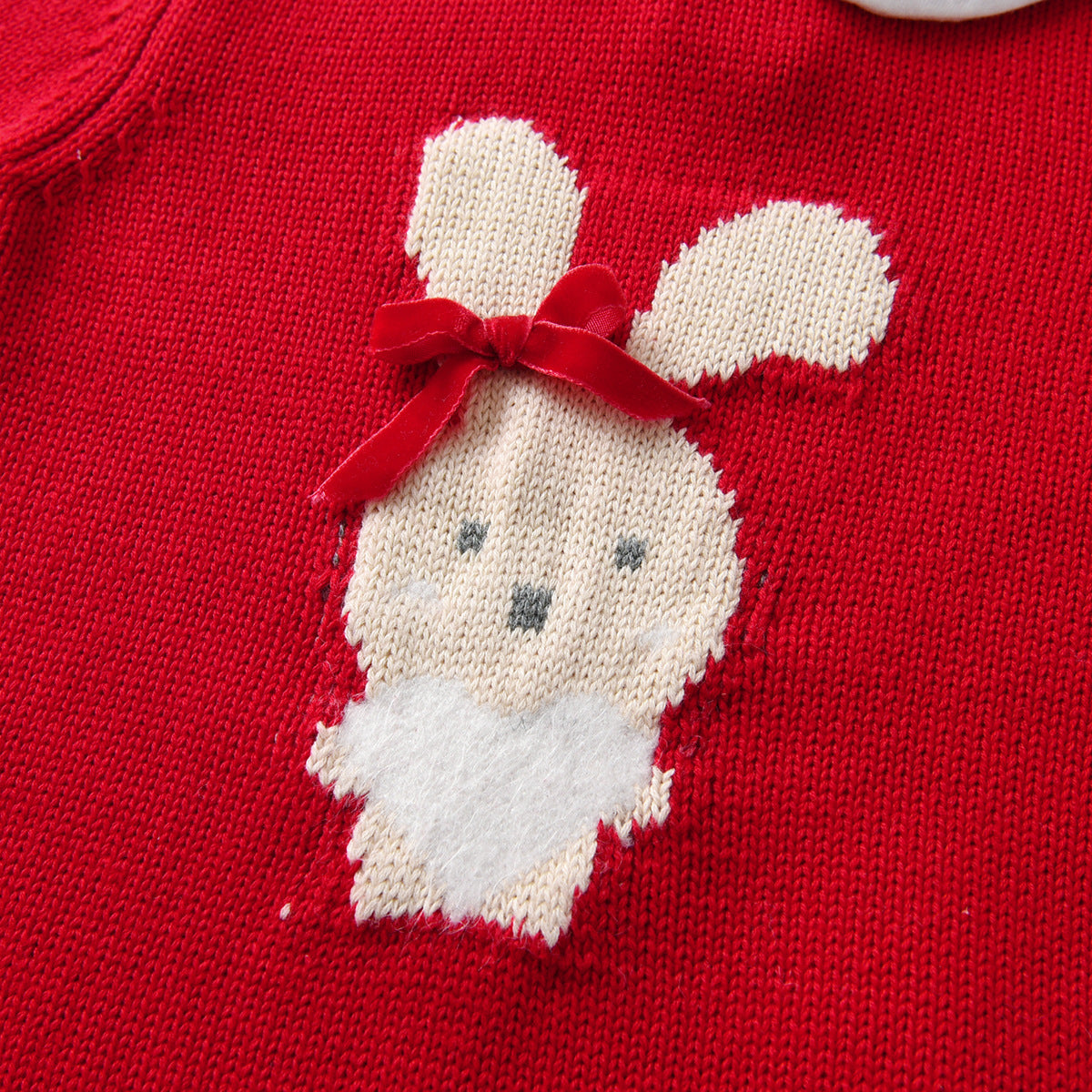 New Spring Autumn Baby Bunny Knitted Bodysuit Outfit