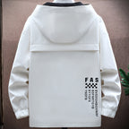 Men's Casual Hooded Windbreaker Jacket - Large Size 4XL