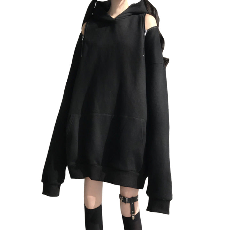 2024 Autumn Gothic Women's Oversized Hoodie with Pockets | Streetwear