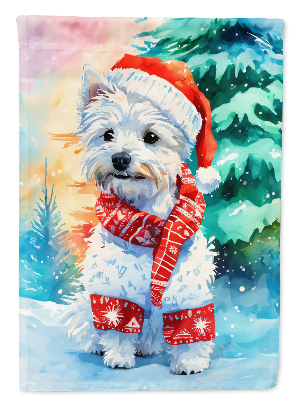 Westie Christmas Garden Flag